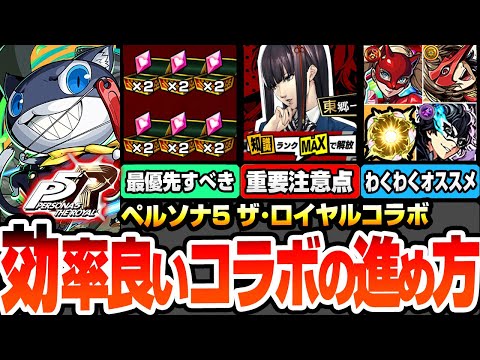 【モンスト】効率良いコラボの進め方まとめ※超重要注意点あり※人間パラメーターの順番に注意！守護獣を速攻終わらせよう！コラボキャラのオススメわくわく！合計オーブ【ペルソナ5コラボ】【へっぽこストライカー
