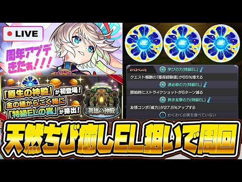 【モンストLIVE🔴】神殿アプデきたー！！気になる特級ELの排出具合はどんなもの？【モンスターストライク】【原生の神殿】