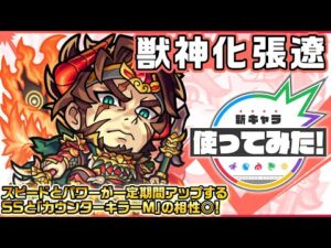 【新キャラ】張遼 獣神化！スピードとパワーが一定期間アップするSSと「カウンターキラーM」の相性◎！超SSターンアクセルとSSターン短縮で早めに使用できる！【新キャラ使ってみた｜モンスト公式】