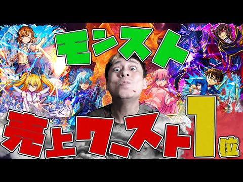 最新版モンストコラボの売上ワーストランキングがヤバすぎる【モンスト】【モンスターストライク】【怪物彈珠】