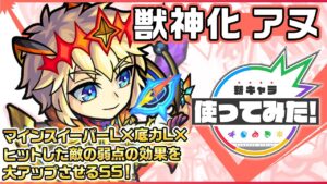 【新キャラ】アヌ獣神化！友情コンボに「貫通ターゲットロックオン衝撃波 4」を所持！ヒットした敵の弱点の効果を大アップさせるSSは、SSターン短縮にて早めに使用可能！【新キャラ使ってみた｜モンスト公式】