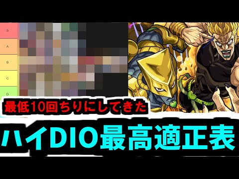 ハイDIO様を最低10回は倒してきたので適正ランキングを作るッ！【モンスト】