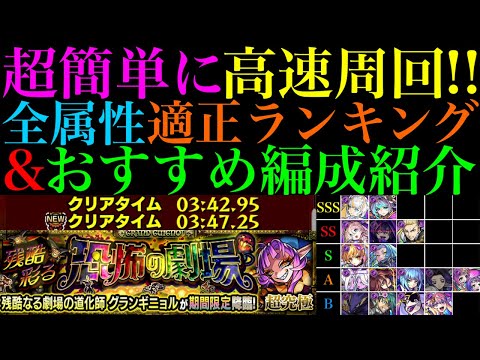 【モンスト】属性によってはボス2ワンパン高速周回も!!超究極・彩『グランギニョル』のおすすめ周回パと全属性の適正ランキングを紹介!!クエストの攻略＆立ち回りも詳しく解説!!