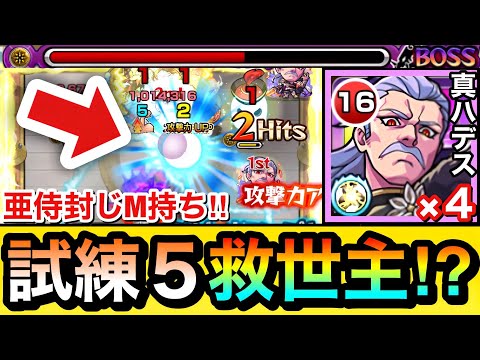 【モンスト】恒常で試練5の”救世主キャラ”が現れた！？亜侍封じM持ち『真獣神化ハデス』艦隊を試練の間5で使ってみた！【天魔】