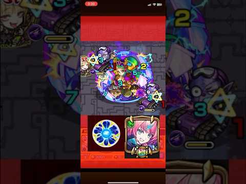 【モンスト】 原生の神殿 3手 ミライ軸 ※乱入非対応　#モンスト #モンスターストライク #youtube #shorts